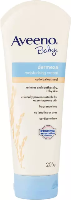 Aveeno Dermexa Fragrance Free Eczema Prone Sensitive Moisturising Cream 206G
