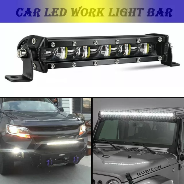 8inch Car LED Work Light Bar Flood Spot Beam Offroad 4WD SUV Driving Fog Lights