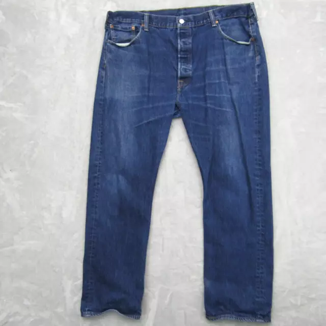 Jeans Levis 501 para Hombres 42 Denim Lavado Oscuro Botón Mosca Calce Ajustado 42X32