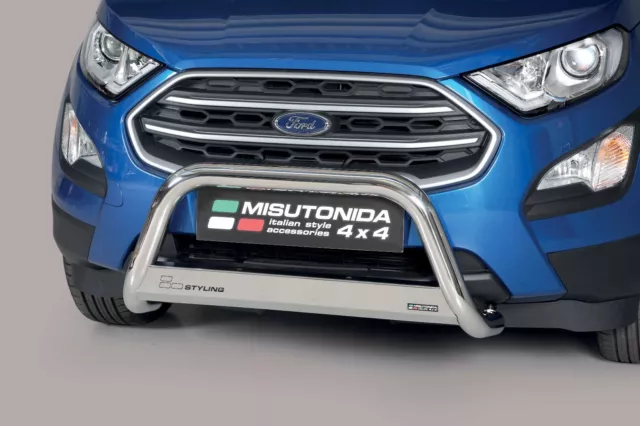 Protezione Anteriore Bull Bar Omologata Inox Diam. 63 Per Ford Ecosport 2018 >