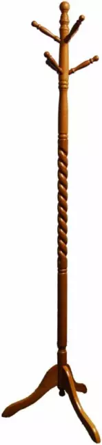 ORE International Twist Natural Wood Coat Rack, Oak