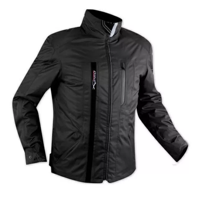 Scooter chaqueta Moto Impermeable revestimiento extraíble CE protectores Negro