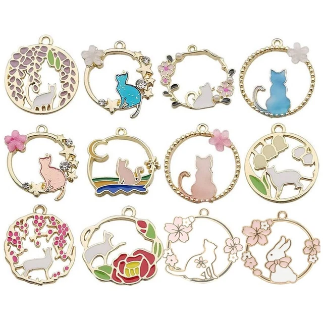 Legierung Katze charms Bulk Emaille anhänger katzen legierung  DIY