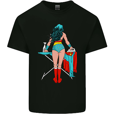 Ironing Superhero Funny Mens Cotton T-Shirt Tee Top