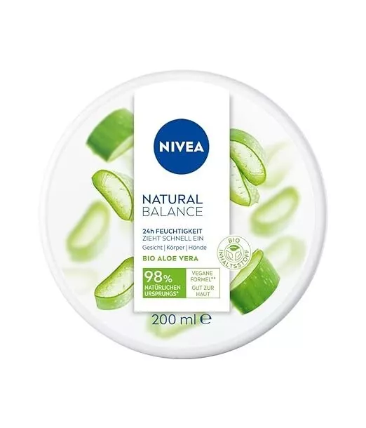 NIVEA Natural Balance Aloe Vera Allzweckcreme (200 Ml), Feuchtigkeitsspendende,