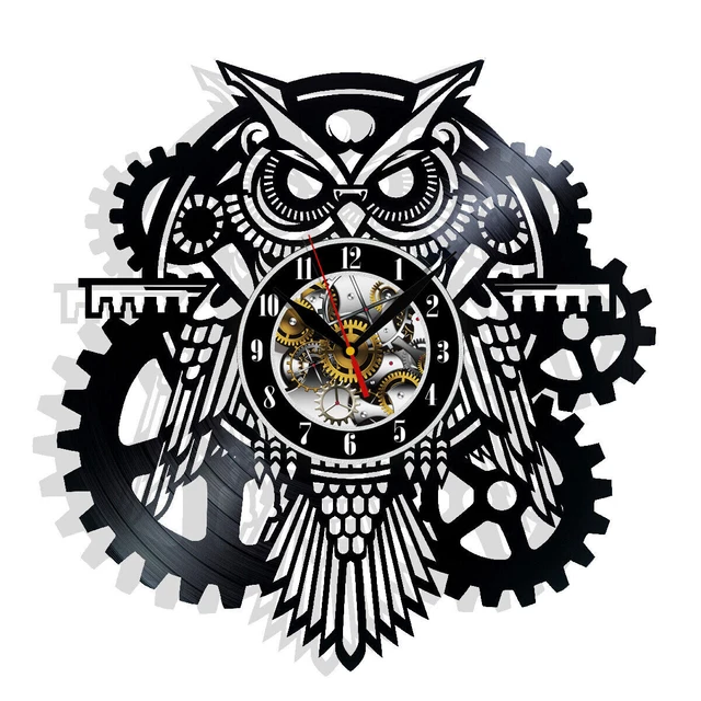 Veronese Design - Horloge murale à pendule Steampunk Owl - (HxLxP) environ 32 cm x 16