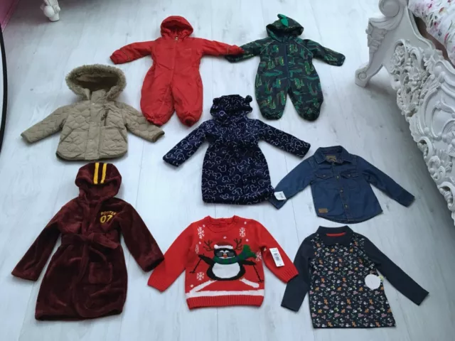 Pacchetto Vestiti Invernali Bambini Età 12-18 Mesi Lotto Lavoro Cappotto Maglione Tuta Da Neve