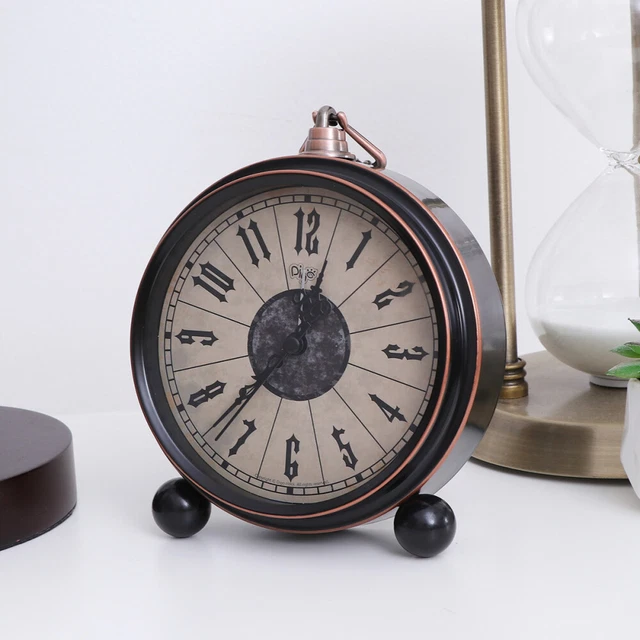 Retro Table Clock Image ANTIQUE DESK CLOCK Iron Table Clock Retro Desk Clock Vintage Desk Clock ...