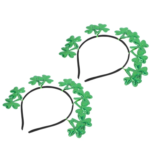 Diadema de plástico trébol tocados elegante traje para el cabello hoja