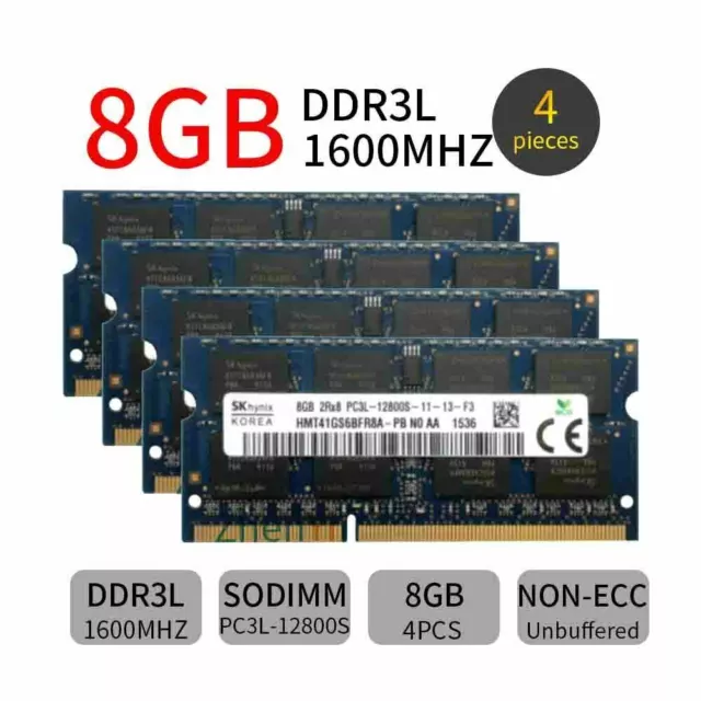 SKHynix 32GB 16GB 8GB 4GB DDR3L 1600MHz PC3L-12800S 204Pin Laptop Mémoire LOT FR