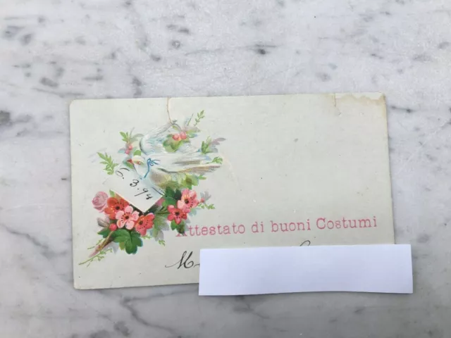 Vecchia Cartolina Cartoncino Fiori Old Postcard