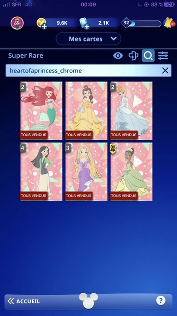 Didney Collect Topps Heart Tofa Princess Super Rare