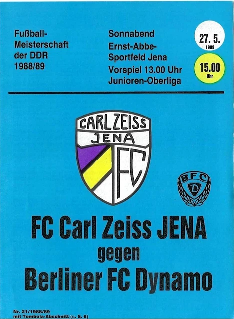 Programme Original 1. FC Magdeburg Vs FC Carl Zeiss Jena – Saison 1972/73 RDA Oberliga