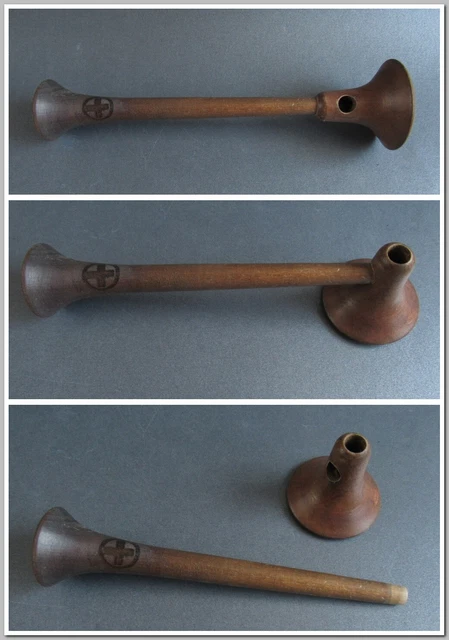 Vintage Medical Doctor Wooden MONAURAL STETHOSCOPE Demountable Traveling #29923