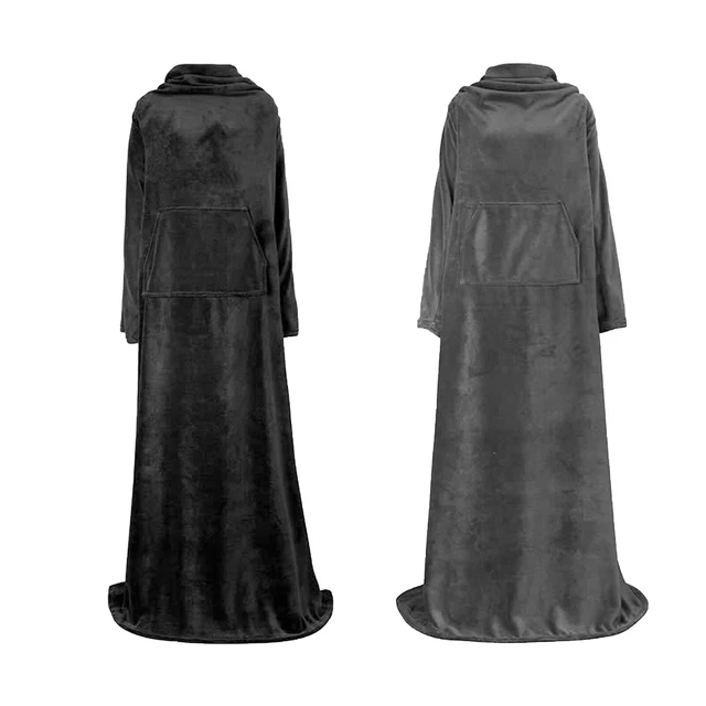 Coperta Indossabile Con Maniche Inverno Morbida Sherpa Coperta Divano Ponderato Ad*t~