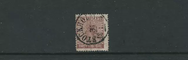 Suède 1858-62 Royal Crest (Scott 11 30 Ore Marron) F D'Occasion