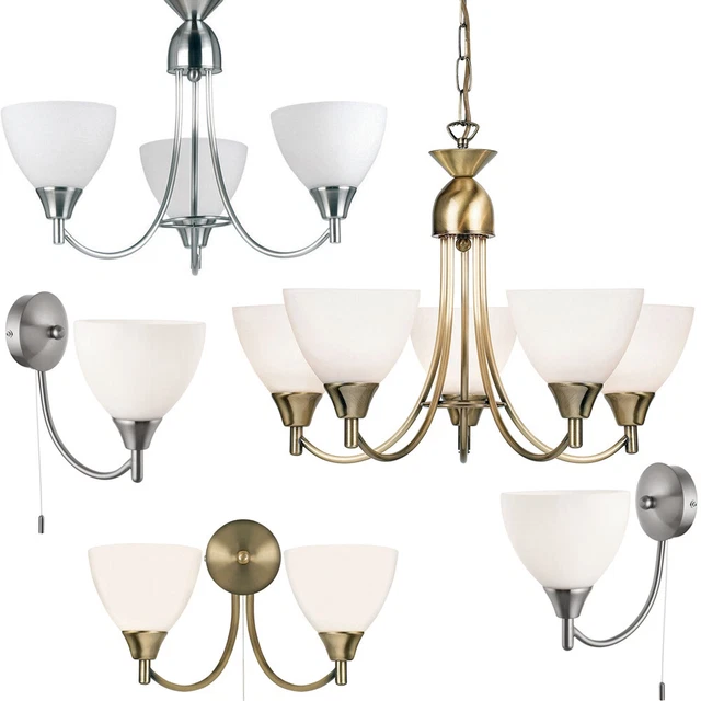 Matching Indoor Lighting Sets BRASS OR CHROME LAMPS Wall & Ceiling Pendants