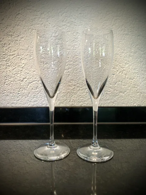 2 x Orrefors Erika Lagerbielke  Champagne Gläser Gravur Original 18cl/180 ml NEU