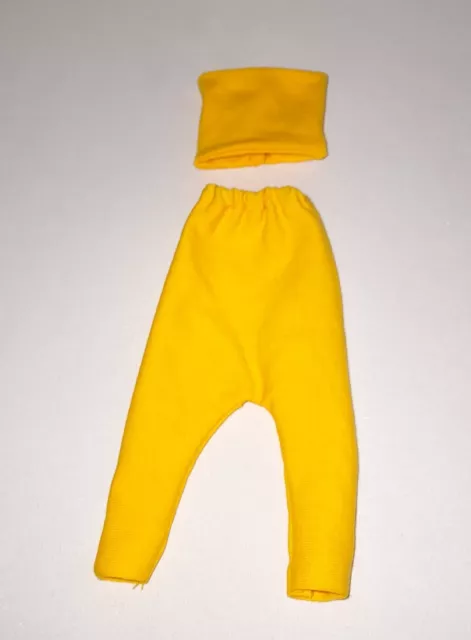 Barbie Doll Fitness Outfit 2 Piece Trousers Top Yellow Handmade Clothes Only
