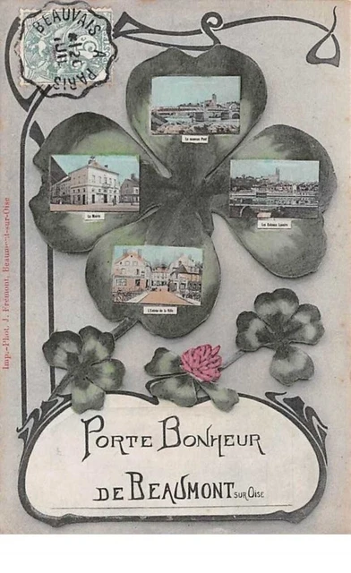 95. n°56522.beaumont sur oise.porte bonheur...trèfle