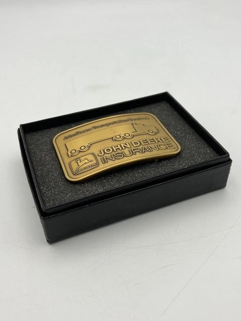 John Deere Transportation Services Insurance Semi Truck Belt Buckle 1993