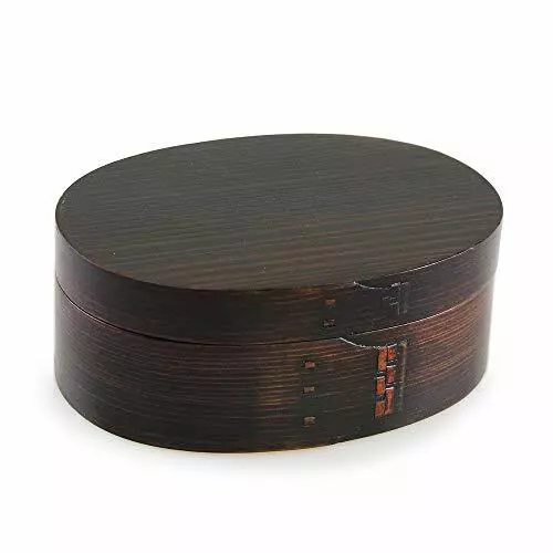 Japanese Traditional Wooden Lunch Box Magewappa Wooden Oval Large Urushi Bento