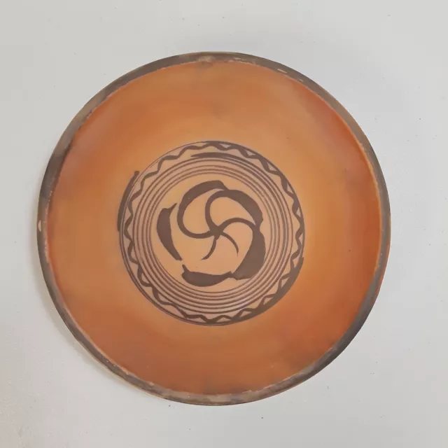 Vintage Rustic Wheel Thrown Terracotta Pottery Bowl Primitive Farmhouse Decor