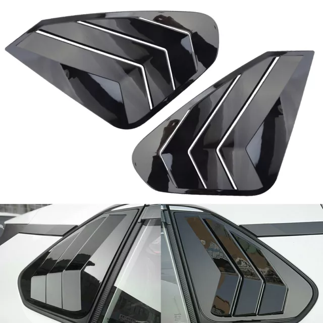 Set Rear Window Louvers Shutter Scoop Cover Trim Fit for  Toyota RAV4 2019-2021