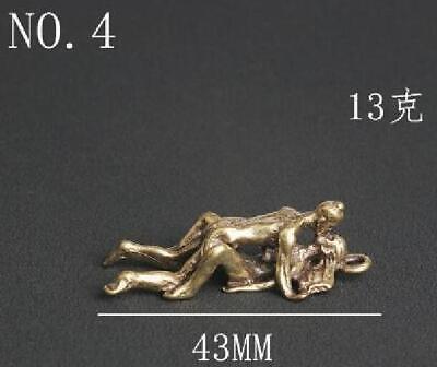 Rare Brass Handwork Sex Position Figure Chinese Bronze Statue Amulet Hot
