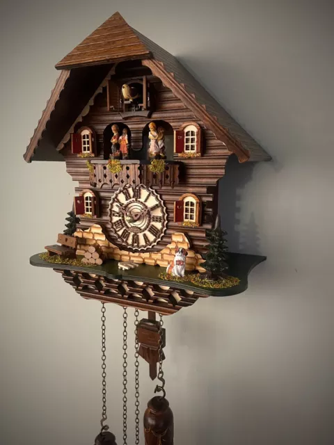 cuckoo clock black forest quartz german music quarz chalet new 3