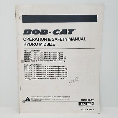 Manual De Operación Y Seguridad Bob-Cat Hidro Tamaño Mediano