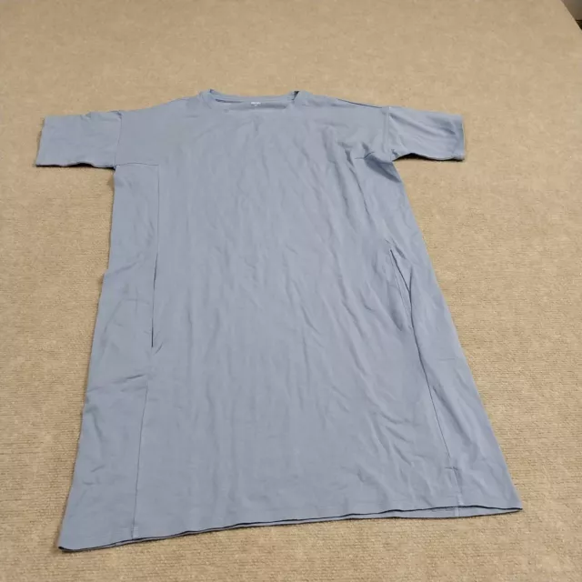 Eileen Fisher Womens Size Small Blue Shorts Sleeve Shirt Tunic Dress