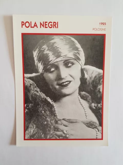 Pola Negri - Carte Fiche Cinema Portrait De Star