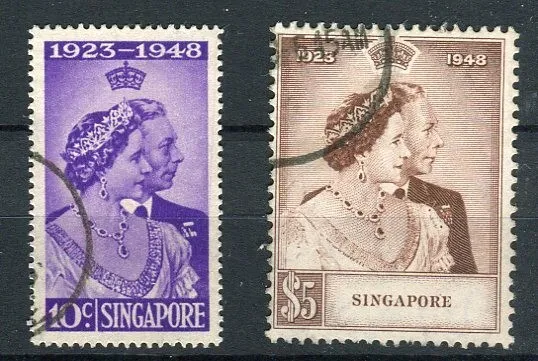 Singapore KGVI 1948 Royal Silver Wedding set SG31/2 fine used