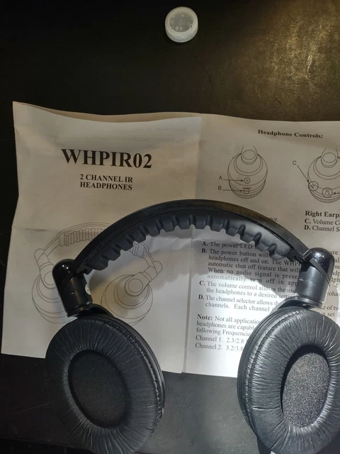 Audiovox ASA Headset WHPIR02 2 channel IR wireless