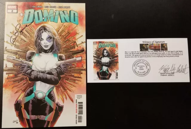 Domino (2018) #1-10 Annual 1 SIGNED!! Baldeon Simone Hopeless w/ Notarized WOS