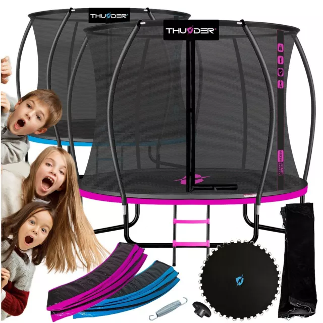 Trampoline with Safety Enclosure Net - Kids Present Gift- Ladder- Spring Pad