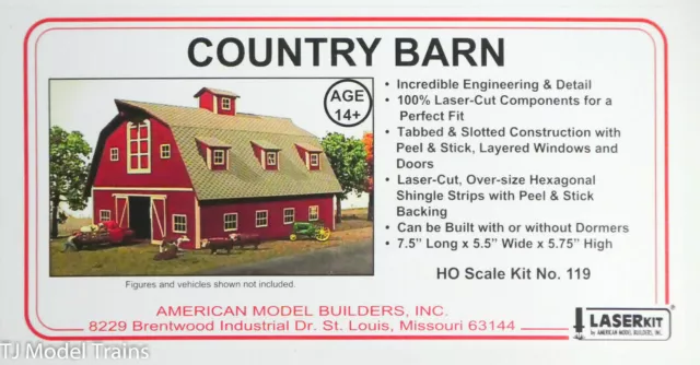 American Model Builders, Inc HO #119 Country Barn (LaserKit) NEW KIT