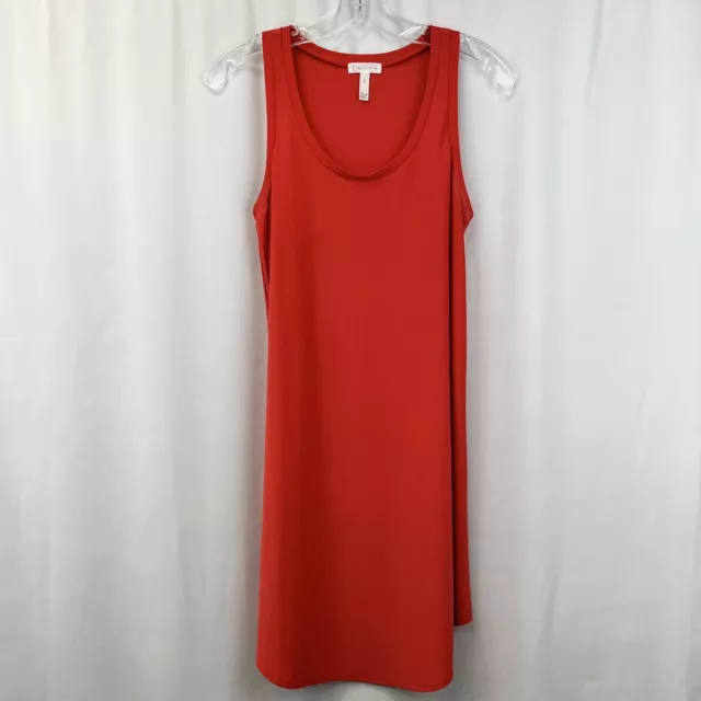 Leith Womens Scoop Neck Knee Length Dark Coral Tank Dress Size S