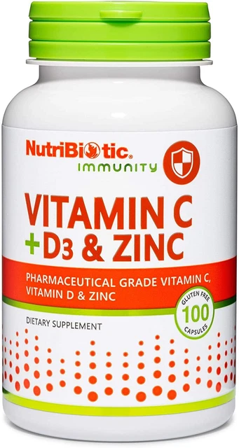 Vitamin C + Vitamin D3 & Zinc, 100 Capsules | Potent, Comprehensive Immune