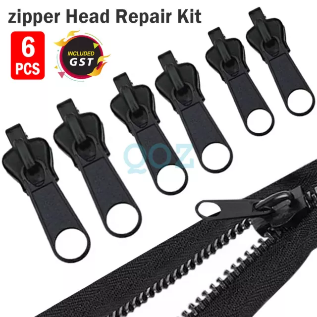 6Pcs Universal Instant Fix A Zipper Repair Replacement Zip Sewing Kit NEW