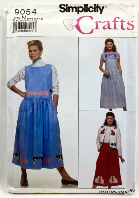 1989 Simplicity Sewing Pattern 9054 Womens Dress Jumper Skirt Jacket 10-14 10691