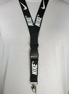 Nike Lanyard Black & White Strap Detachable Keychain Badge ID Holder 2