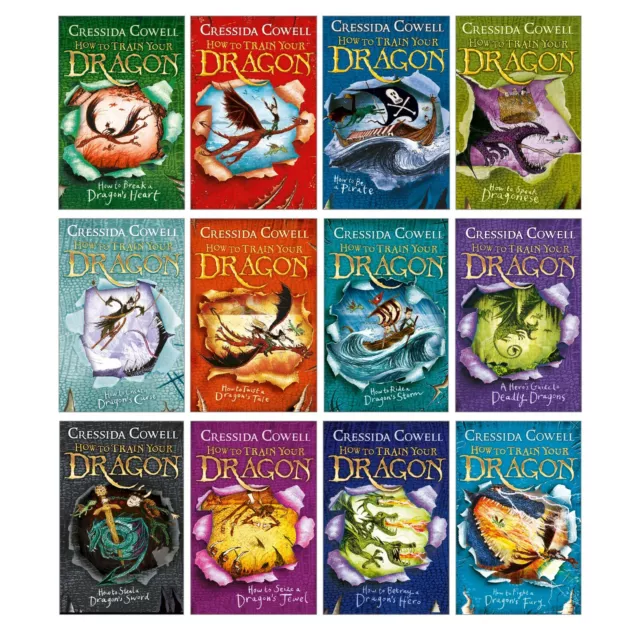 How to Train Your Dragon 1-12 Series Collection Book Set NEW Cressida Cowell