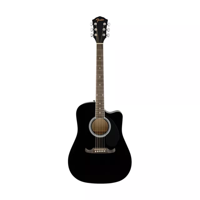 Fender FA-125CE Dreadnought Acoustic Guitar, Walnut FB, Black