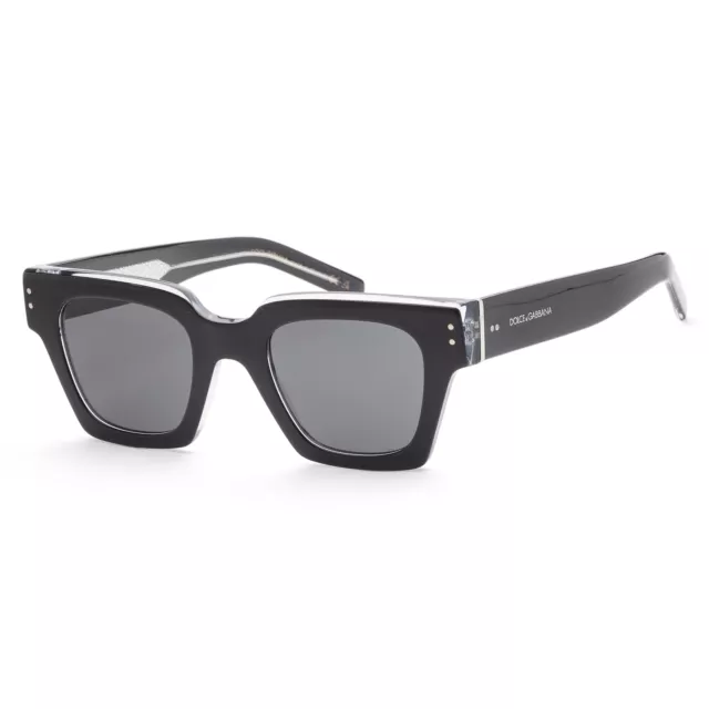 Dolce & Gabbana Men's DG4413-675-R5-48 Fashion 48mm Black/Crystal Sunglasses