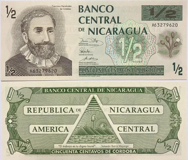 Nicaragua 1/2 Cordobas 1991 P 171 UNC