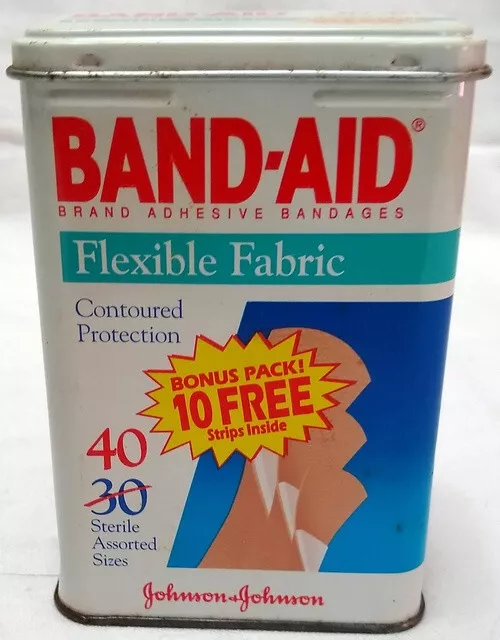 1994 JOHNSON & JOHNSON Metal Band-Aid Box 4” X 2.75” X 1.75”