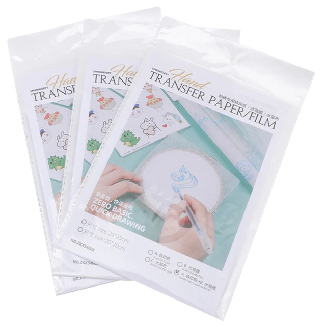 5 Feuilles De Papier Transfert Soluble à L'eau - Stabilisateur Pour Broderie - 210x297 Mm - Idéal Tissus Fins & Appliques - 6