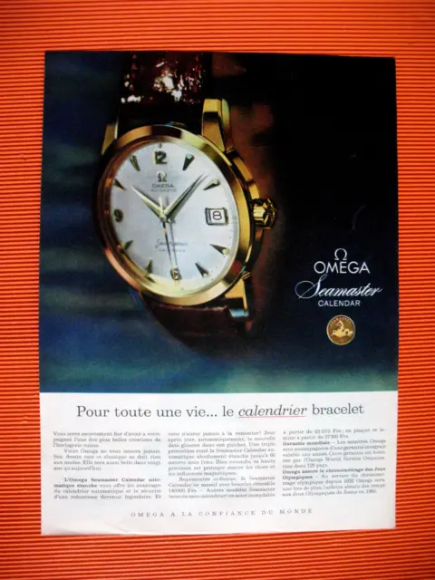 Publicite De Presse Omega Seamaster Montre Pour La Vie Horlogerie Ad 1959